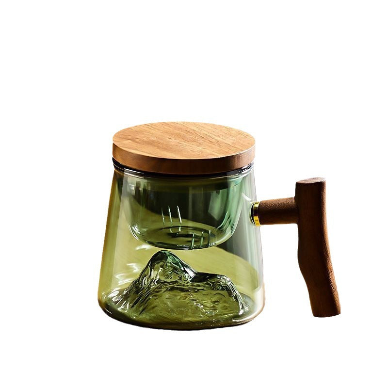 Teekanne mit Holzgriff und Filter